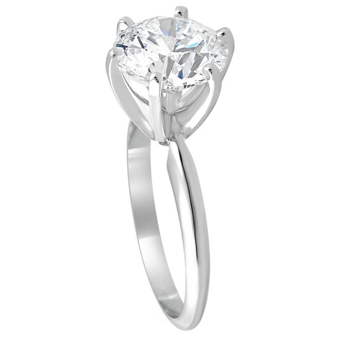 Certified 3 Ct Diamond Solitaire Platinum Engagement Ring Lab Grown