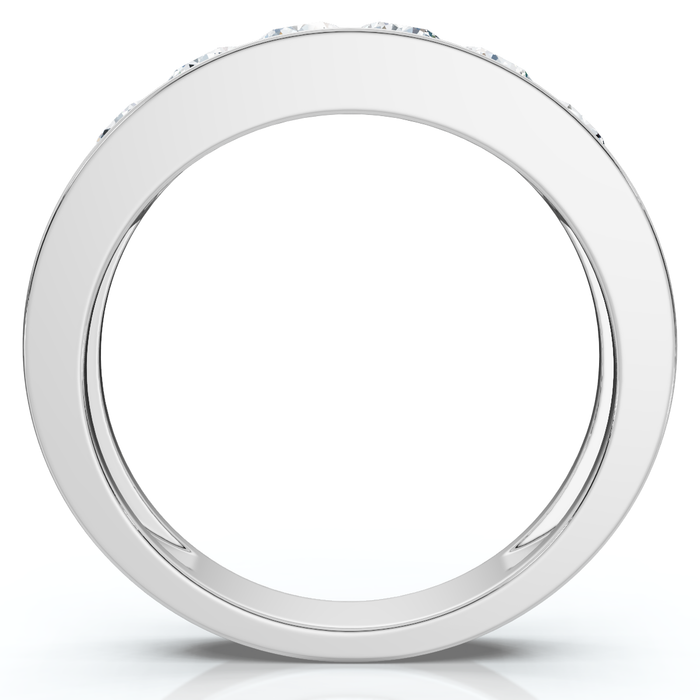 1Ct Diamond Channel Set Polished Wedding Band Mens Ring 14k White Gold Lab Grown