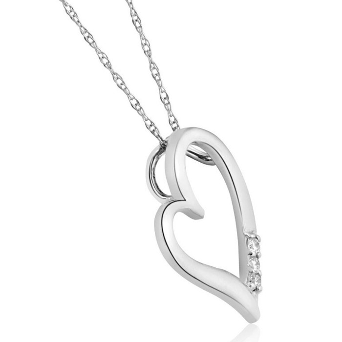 Diamond Pendant Heart Shape Necklace in White, Yellow, or Rose Gold Lab Grown Diamond Pendant Heart Shape Necklace in White, Yellow, or Rose Gold Lab Grown
