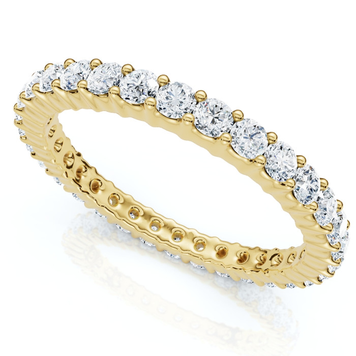 1 Ct Diamond Eternity Lab Grown Ring in White, Yellow, Rose Gold, or Platinum