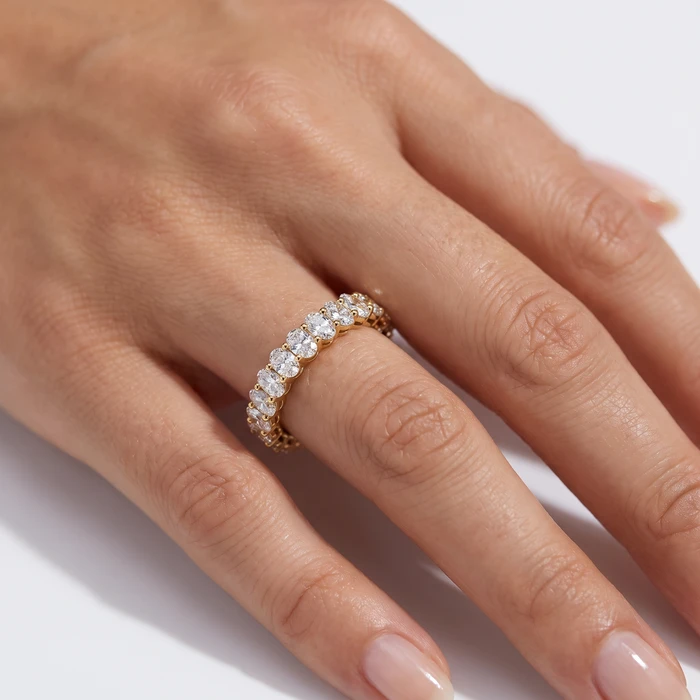5 1/2CT Oval Diamond Eternity Wedding Ring Gold or Platinum Lab Grown