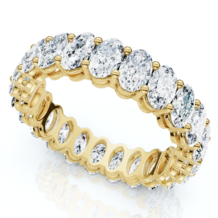 5 1/2CT Oval Diamond Eternity Ring White Yellow Rose Gold or Platinum Lab Grown