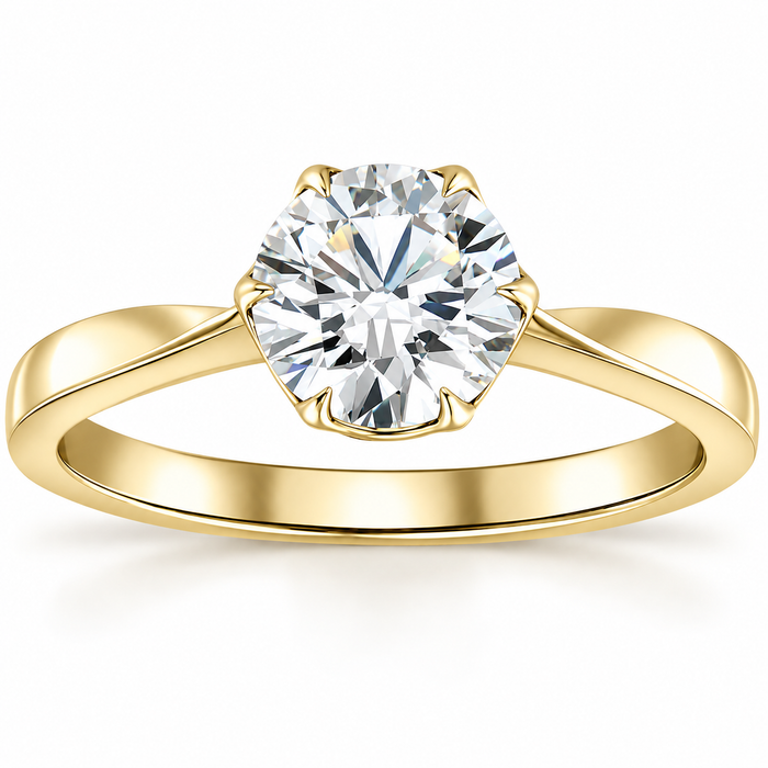 1 1/2Ct Solitaire Lab Grown Round Diamond Engagement Ring