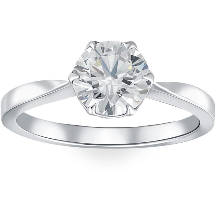 1 1/2Ct Solitaire Lab Grown Round Diamond Engagement Ring