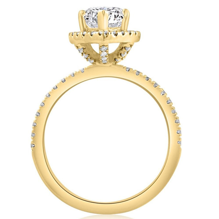 2 1/2Ct Pear Shape Diamond Lab Grown Engagement Ring White Yellow or Rose Gold