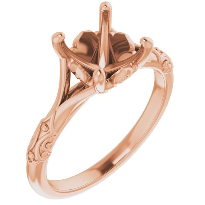 Prong Set Vintage Solitaire Engagement Ring Setting Prong Set Vintage Solitaire Engagement Ring Setting