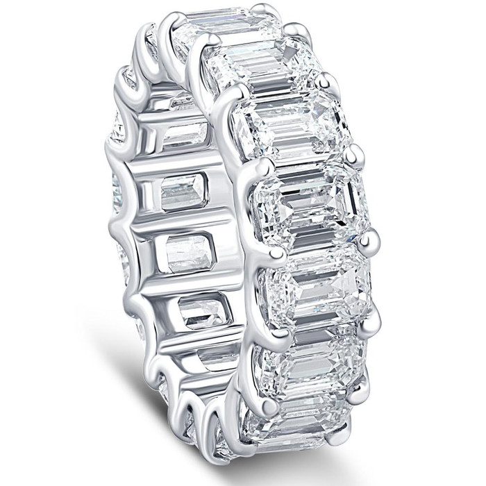 11 1/2 Ct Emerald Cut Diamond Eternity Ring Lab Grown Gold or Platinum 11 1/2 Ct Emerald Cut Diamond Eternity Ring Lab Grown Gold or Platinum