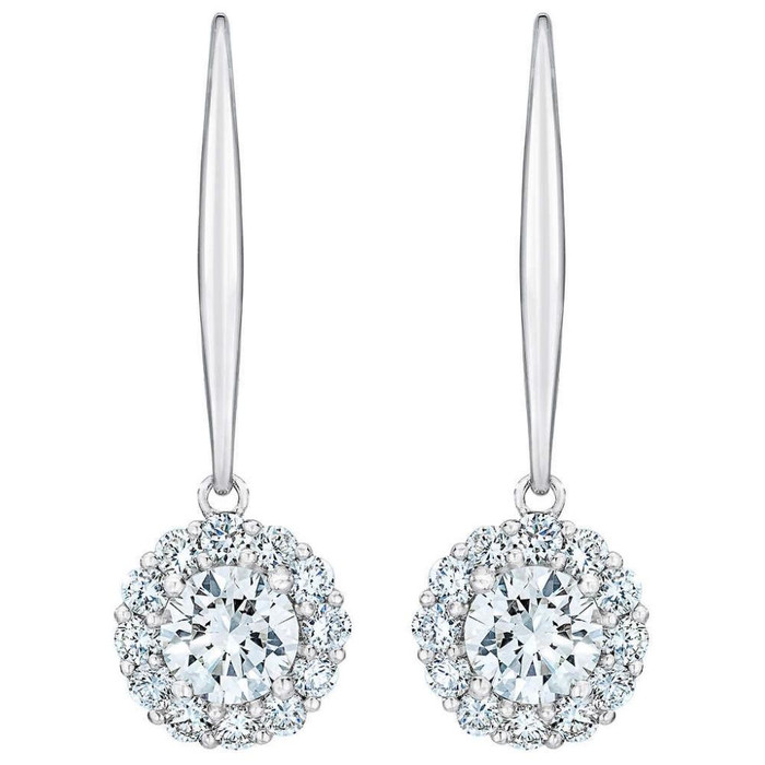 1Ct Diamond Floral Shape Studs Lab Grown Earrings White or Yellow Gold