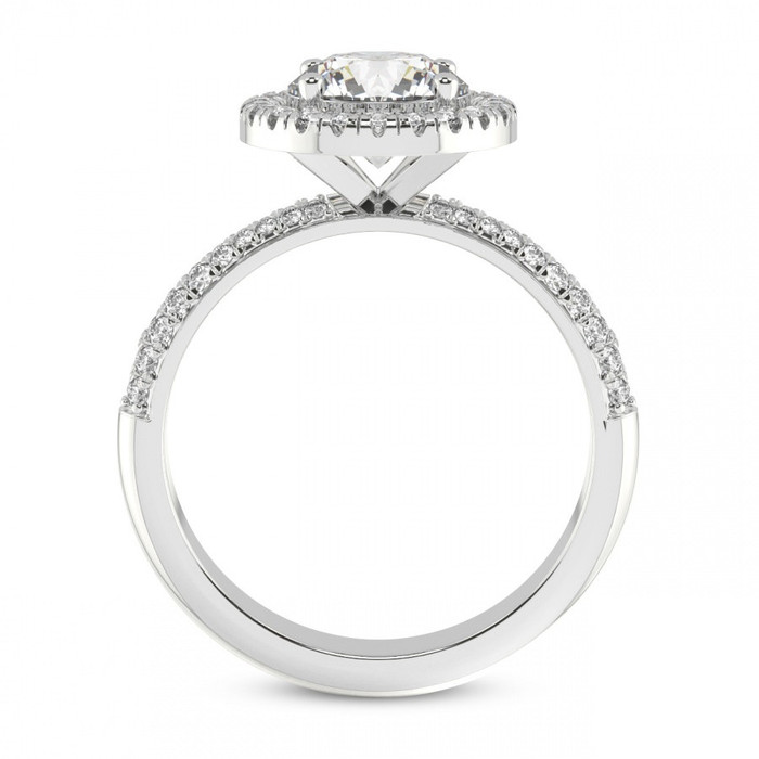 2 3/8Ct Pave Halo Diamond Engagement Ring Lab Grown Gold EF/VS 2 3/8Ct Pave Halo Diamond Engagement Ring Lab Grown Gold EF/VS