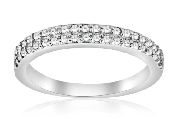 CUSTOM - WR2389.6.5 - SIZE 6.5 - UPGRADE ALL STONES VS2 lab grown diamonds- 14K White Gold (I/J, VS2)