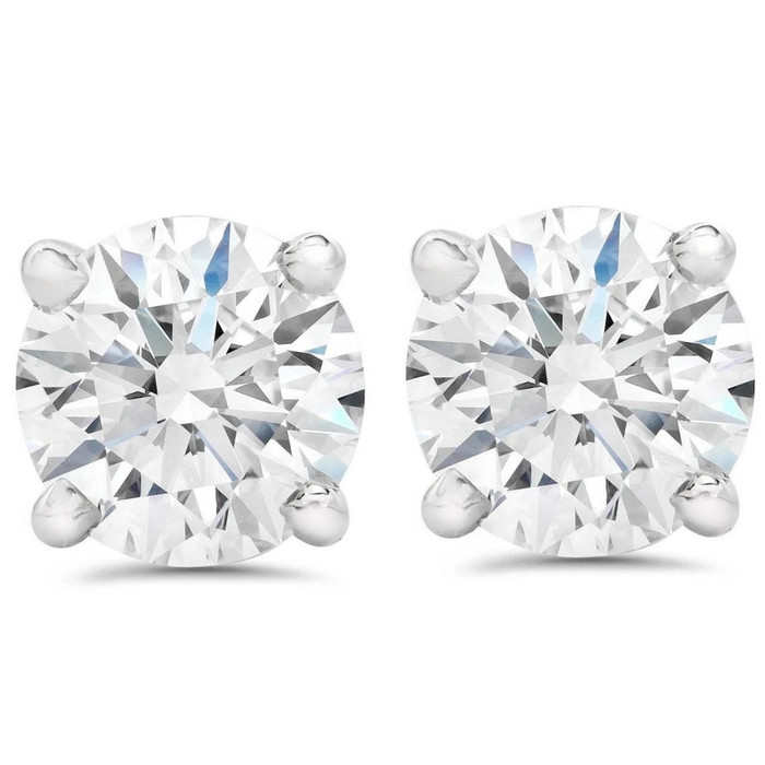 Certified 3Ct TW Diamond Studs 14k Gold Screw Backs Lab Grown