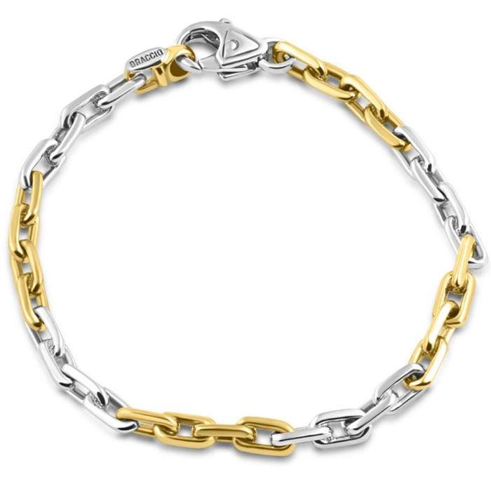 Men's Round 7.5-8.5" 14k Gold (35 grams) or Platinum (57 grams) Two Tone 5mm Bracelet Men's Round 7.5-8.5" 14k Gold (35 grams) or Platinum (57 grams) Two Tone 5mm Bracelet
