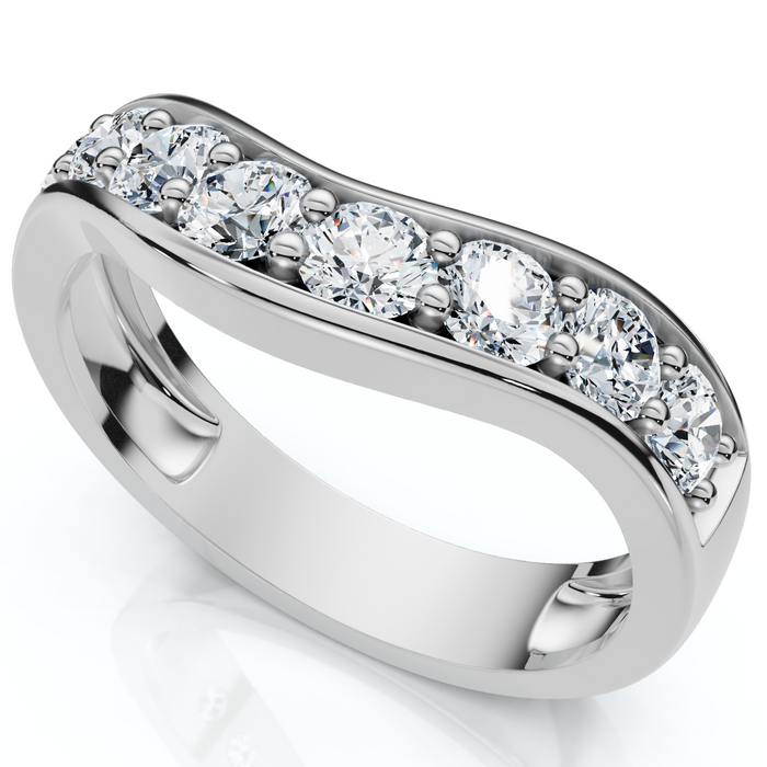 5/8Ct Diamond Curved Wedding Anniversary Band 14k Gold Lab Grown