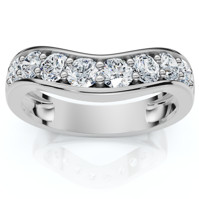 5/8Ct Diamond Curved Wedding Anniversary Band 14k Gold Lab Grown