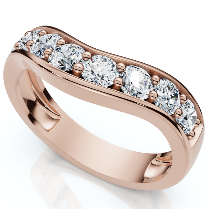 5/8Ct Diamond Curved Wedding Anniversary Band 14k Gold Lab Grown