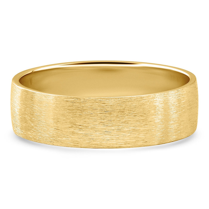 Men's Brushed Wedding Anniversary Band 14k Gold or Platinum