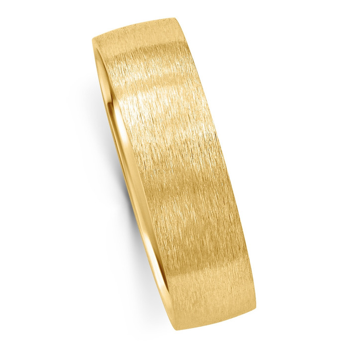 Men's Brushed Wedding Anniversary Band 14k Gold or Platinum
