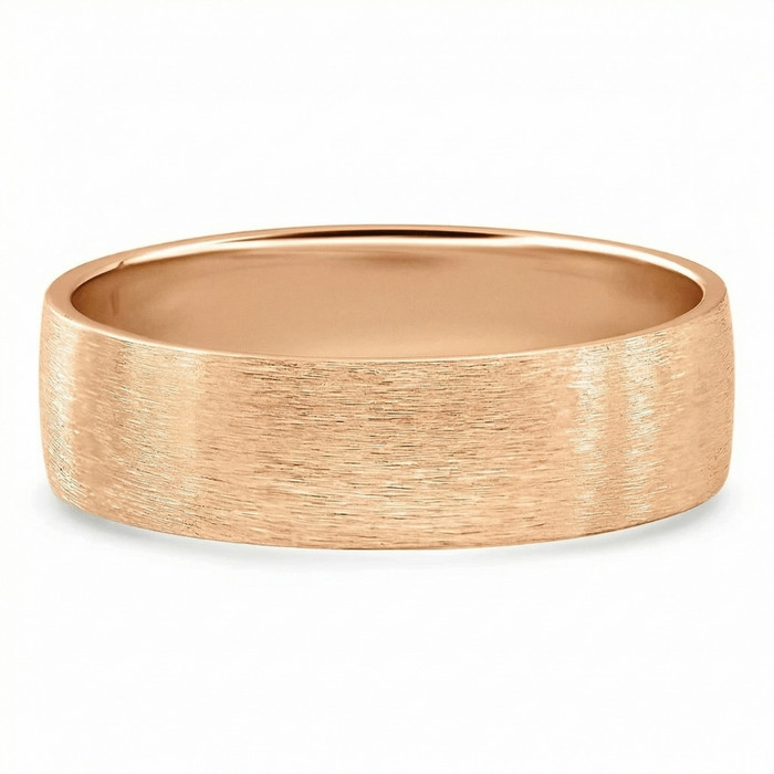 Men's Brushed Wedding Anniversary Band 14k Gold or Platinum