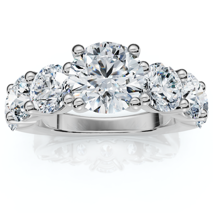 4 1/2 Ct T.W. Round Diamond Engagement Ring 14k White Gold Lab Grown