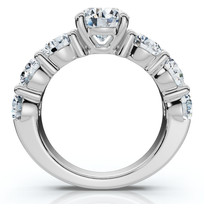 4 1/2 Ct T.W. Round Diamond Engagement Ring 14k White Gold Lab Grown