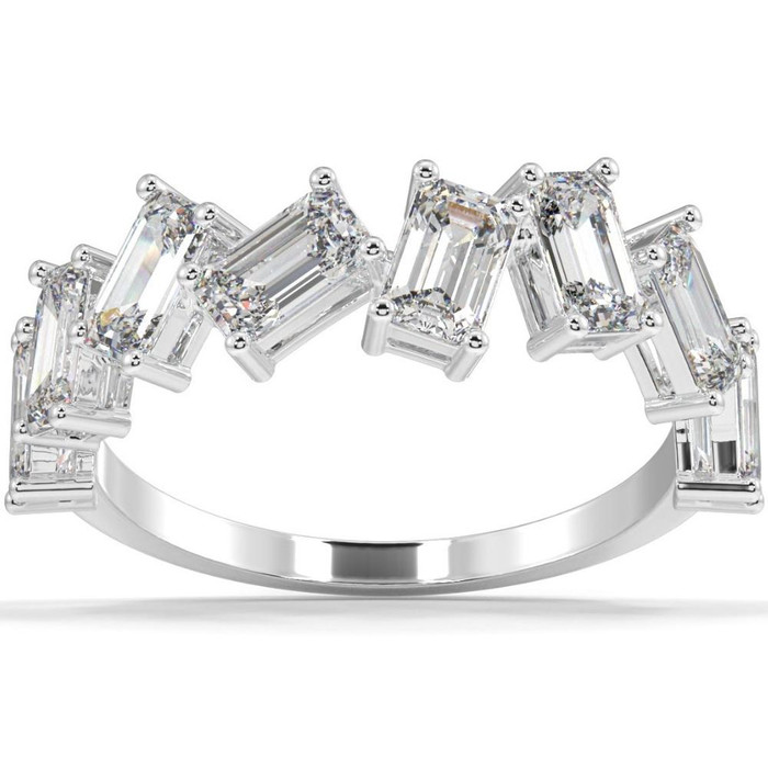 2 1/2Ct Emerald Cut Moissanite Wedding Ring in 10k White, Yellow, or Rose Gold 2 1/2Ct Emerald Cut Moissanite Wedding Ring in 10k White, Yellow, or Rose Gold