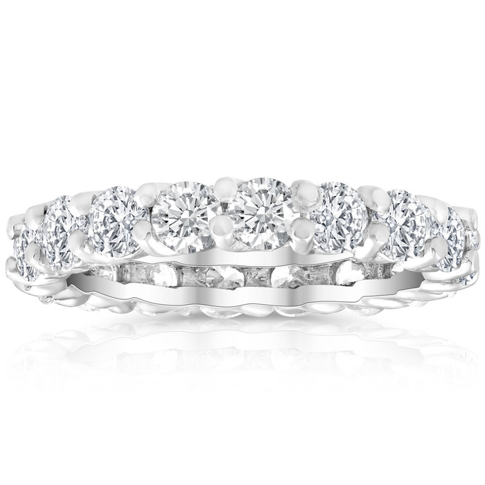 2 Ct Lab Created Moissanite Eternity Ring Womens Wedding Band 14k White Gold 2 Ct Lab Created Moissanite Eternity Ring Womens Wedding Band 14k White Gold