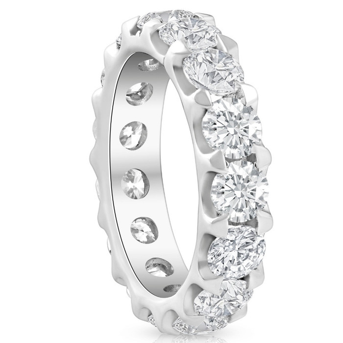 5 Ct Moissanite Eternity Ring in 10k White, Yellow, or Rose Gold (F-G,VVS2)