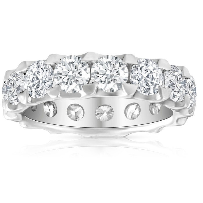 5 Ct Moissanite Eternity Ring in 10k White, Yellow, or Rose Gold (F-G,VVS2)