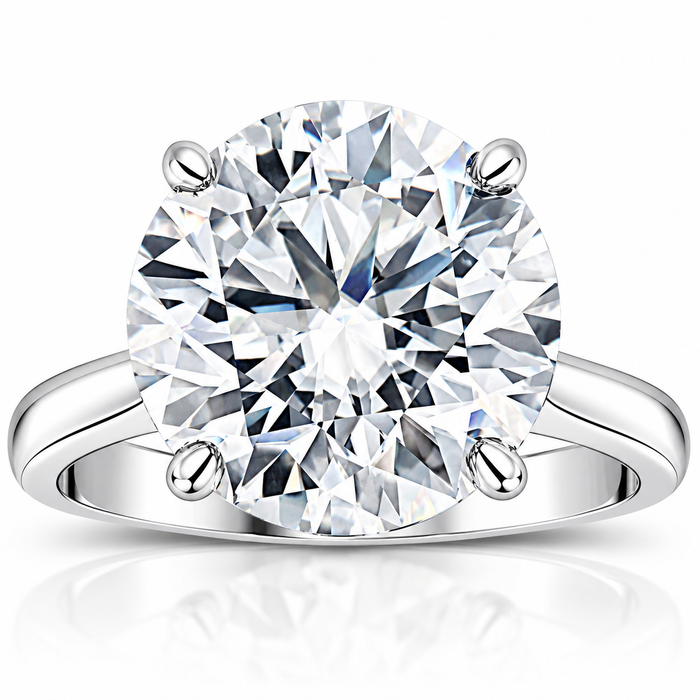 6 Ct Moissanite Solitaire Engagement Ring 10k White Gold (12mm stone)