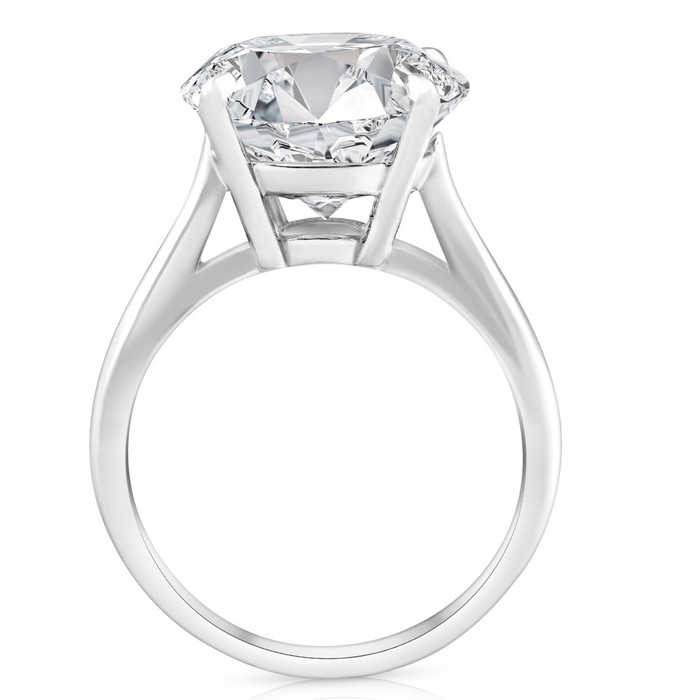 6 Ct Moissanite Solitaire Engagement Ring 10k White Gold (12mm stone)