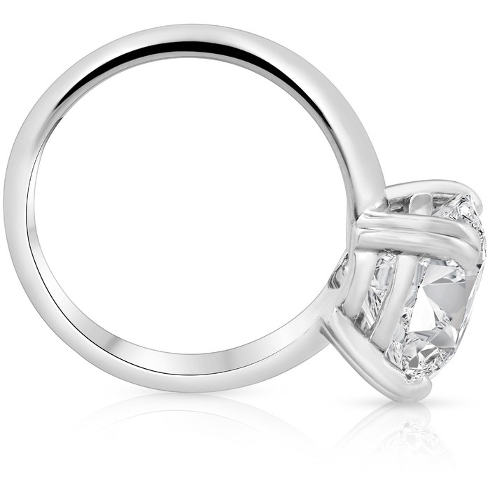 9 1/2 CT Oval Moissanite Solitaire Engagement Ring Heavy White Gold Wide Setting