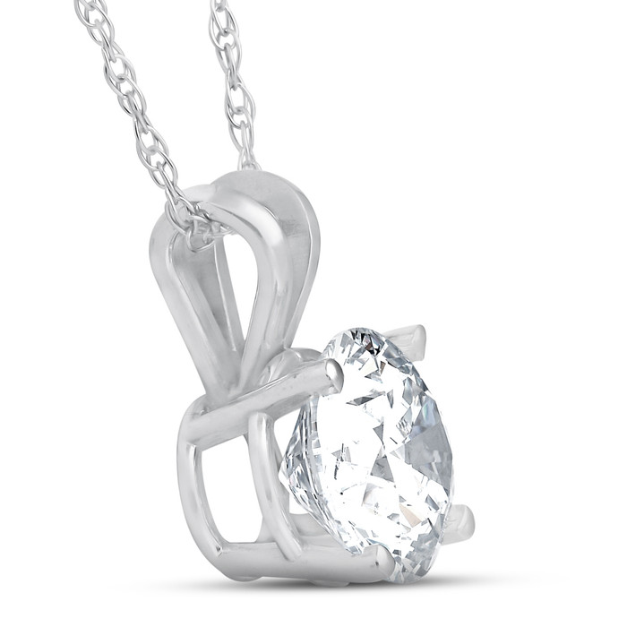 2 Ct Moissanite Solitaire Pendant 14k White Gold Womens Necklace