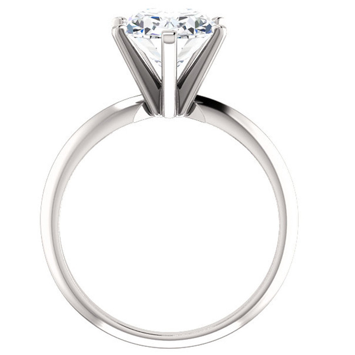 3 Ct Oval Moissanite Solitaire Engagement Ring 14k White Gold
