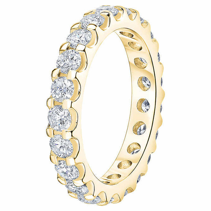 2 Ct Moissanite Eternity Ring Womens Wedding Band 14k Yellow Gold