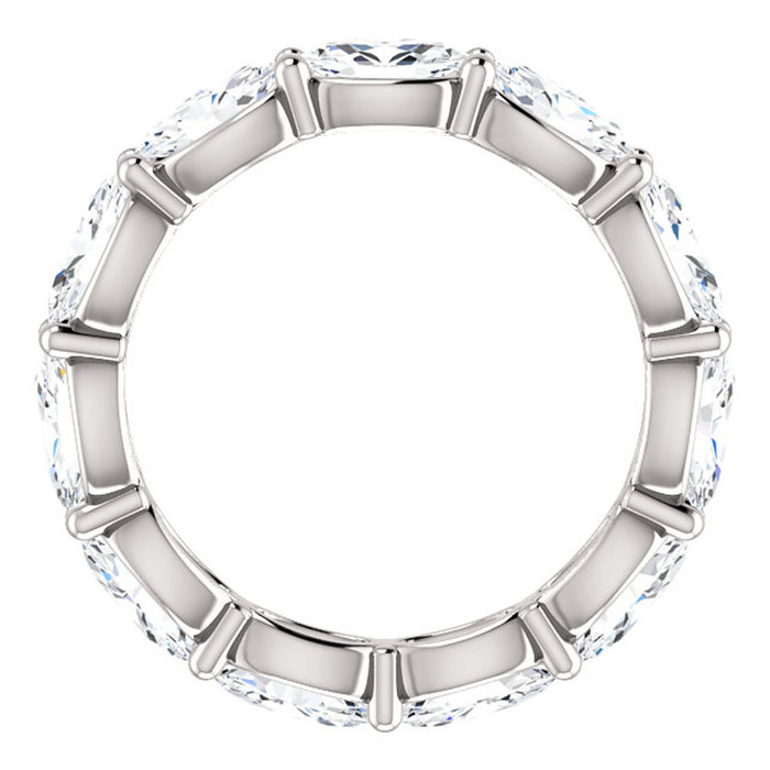4 Ct Oval Moissanite Eternity Ring 14k White Gold