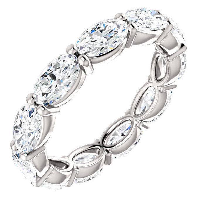 4 Ct Oval Moissanite Eternity Ring 14k White Gold 4 Ct Oval Moissanite Eternity Ring 14k White Gold