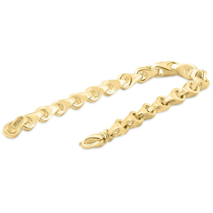 Men's Solid Seed 14k Gold (38gram) or Platinum (62gram) 6.5mm Link Bracelet 8"