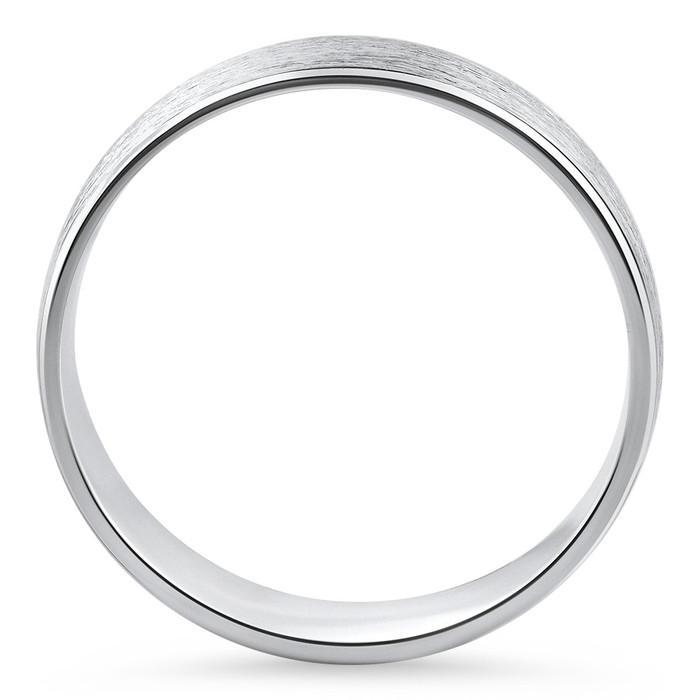 Men's Brushed Beveled Edge Weddign Band 14k Gold or Platinum