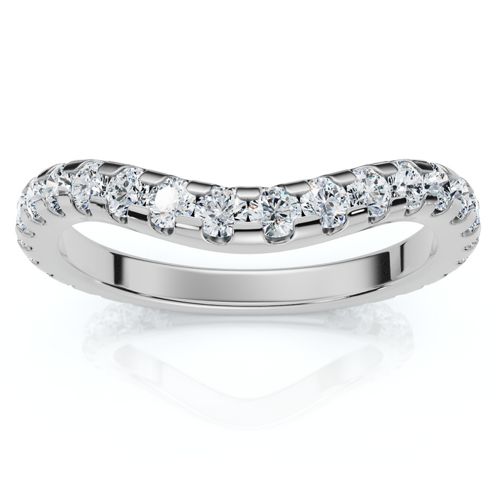 3/4Ct Curved Pave Diamond Wedding Anniversary Ring 14k Gold Lab Grown