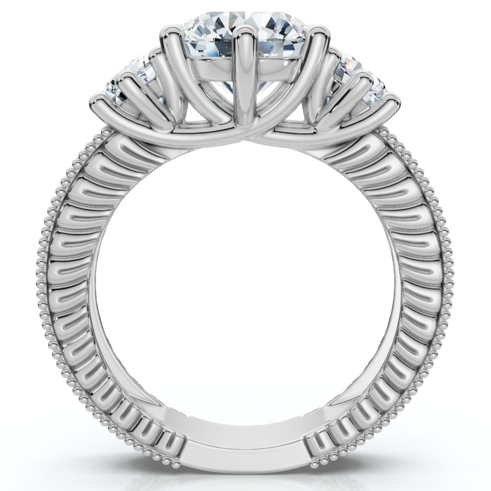 Certified 3 1/2Ct Elizabeth Diamond Engagement Vintage Ring 14k Gold Lab Grown