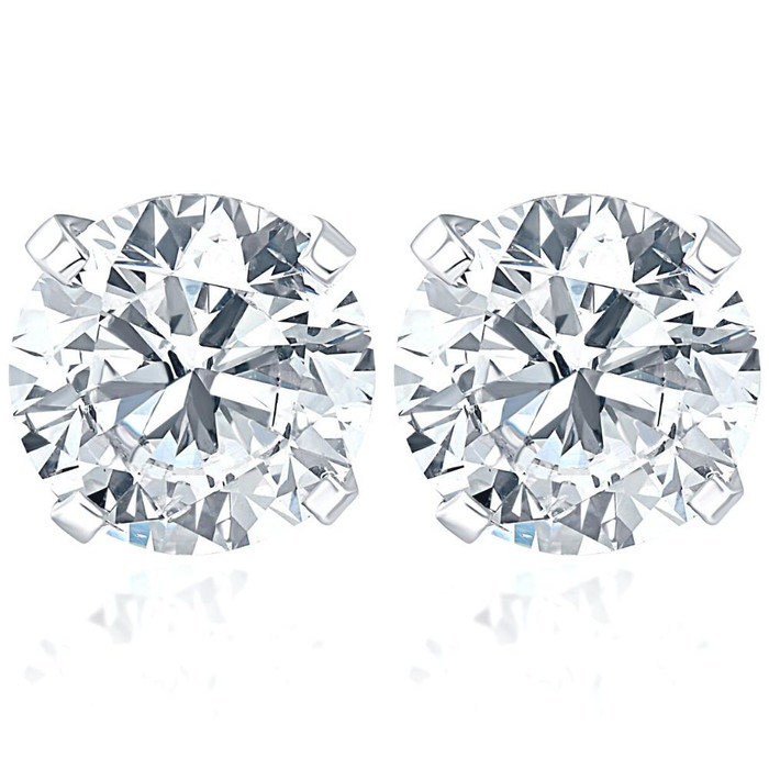 Certified 1.47Ct Round Diamond Studs in 14k Gold Lab Grown