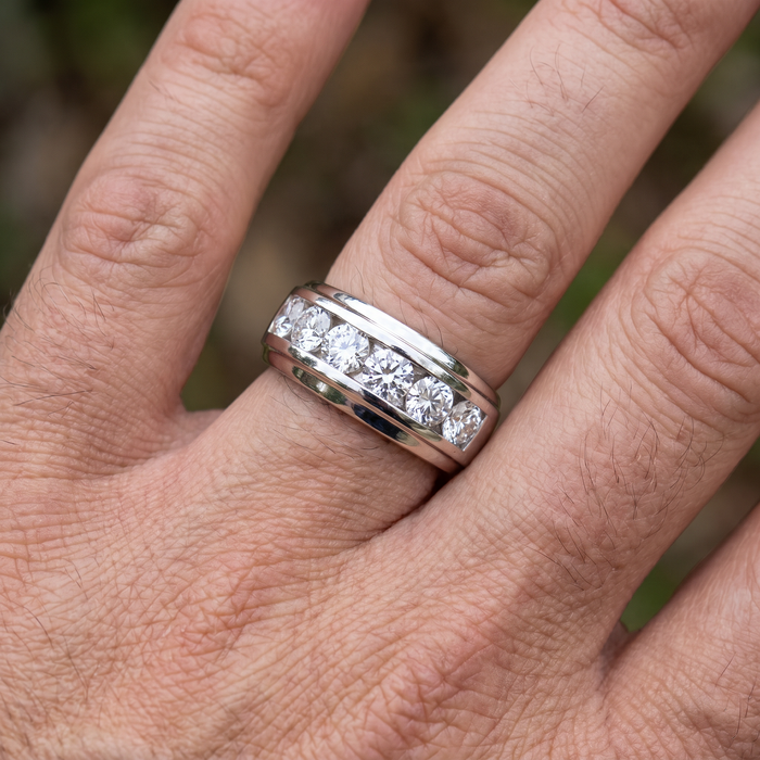 4Ct Men's Diamond Ring in 10k Gold Lab Grown