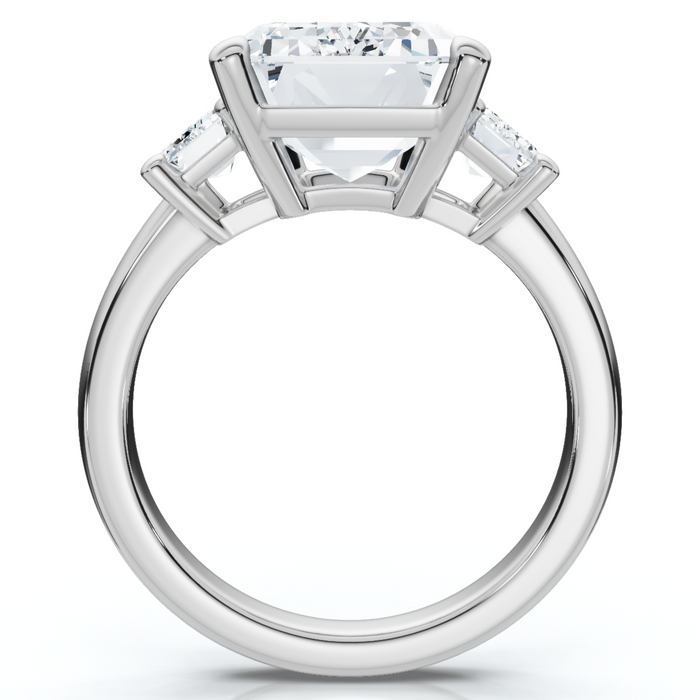 Certified 6 3/4Ct Rachel Emerald Cut Diamond Engagement Ring 14k Gold