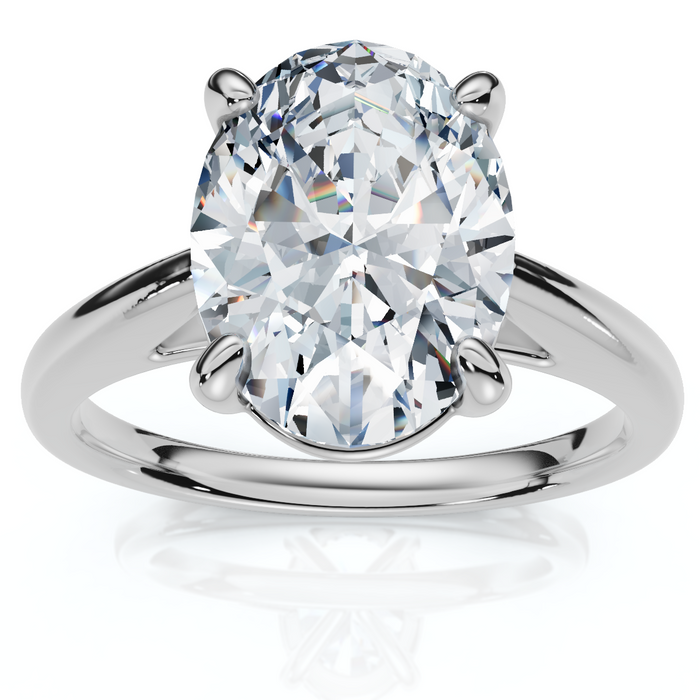 Certified 2Ct Oval Solitaire Ashley Diamond Engagement Ring 14k Gold Lab Grown