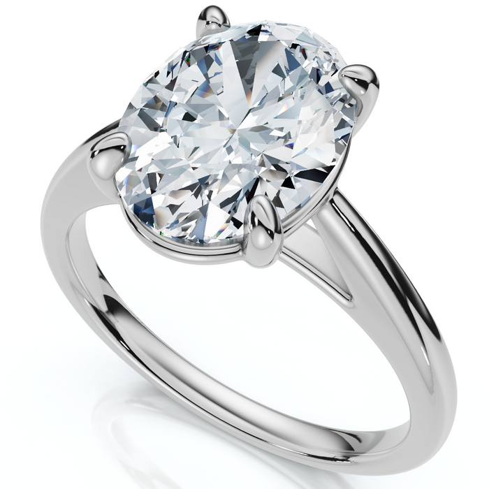 Certified 2Ct Oval Solitaire Ashley Diamond Engagement Ring 14k Gold Lab Grown