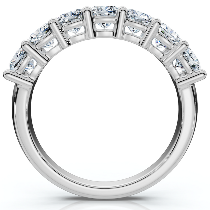 1 3/8Ct Cushion Cut Seven Stone Wedding Ring 14k Gold Lab Grown