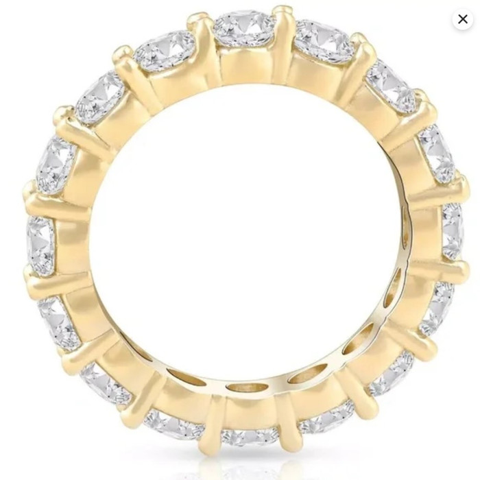 5Ct Diamond Eternity Ring Lab Grown 14k Yellow Gold