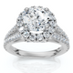 1 3/4Ct Diamond & Moissanite Halo Engagement Ring in 10k Gold 1 3/4Ct Diamond & Moissanite Halo Engagement Ring in 10k Gold