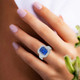 4 1/2Ct TW Emerald Cut Tanzanite & Lab Grown Diamond Ring in 14k White Gold