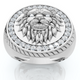 3/8Ct Men's Diamond Lion Head Pink Ring in 10k White or Yellow Gold